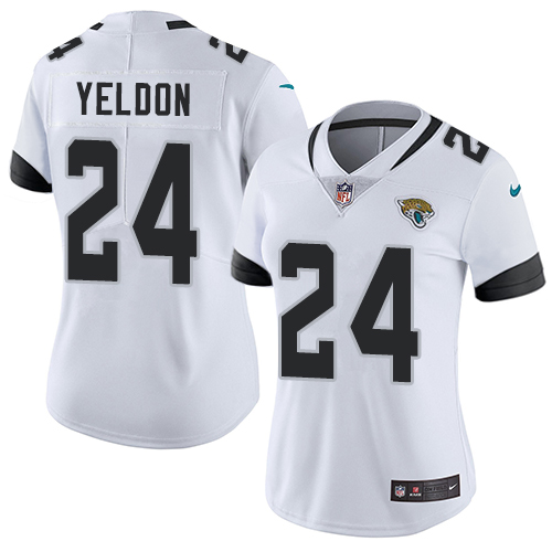 Nike Jaguars #24 T.J. Yeldon White Women's Stitched NFL Vapor Untouchable Limited Jersey